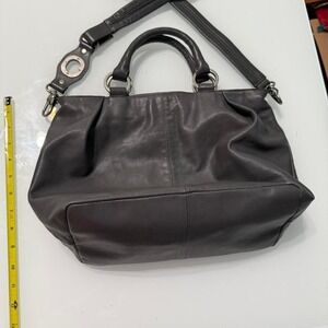 Hobo‎ International gray Leather Satchel • Convertible Crossbody Shoulder Bag